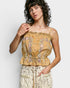 Camel Embroidered Cotton Cami Top
