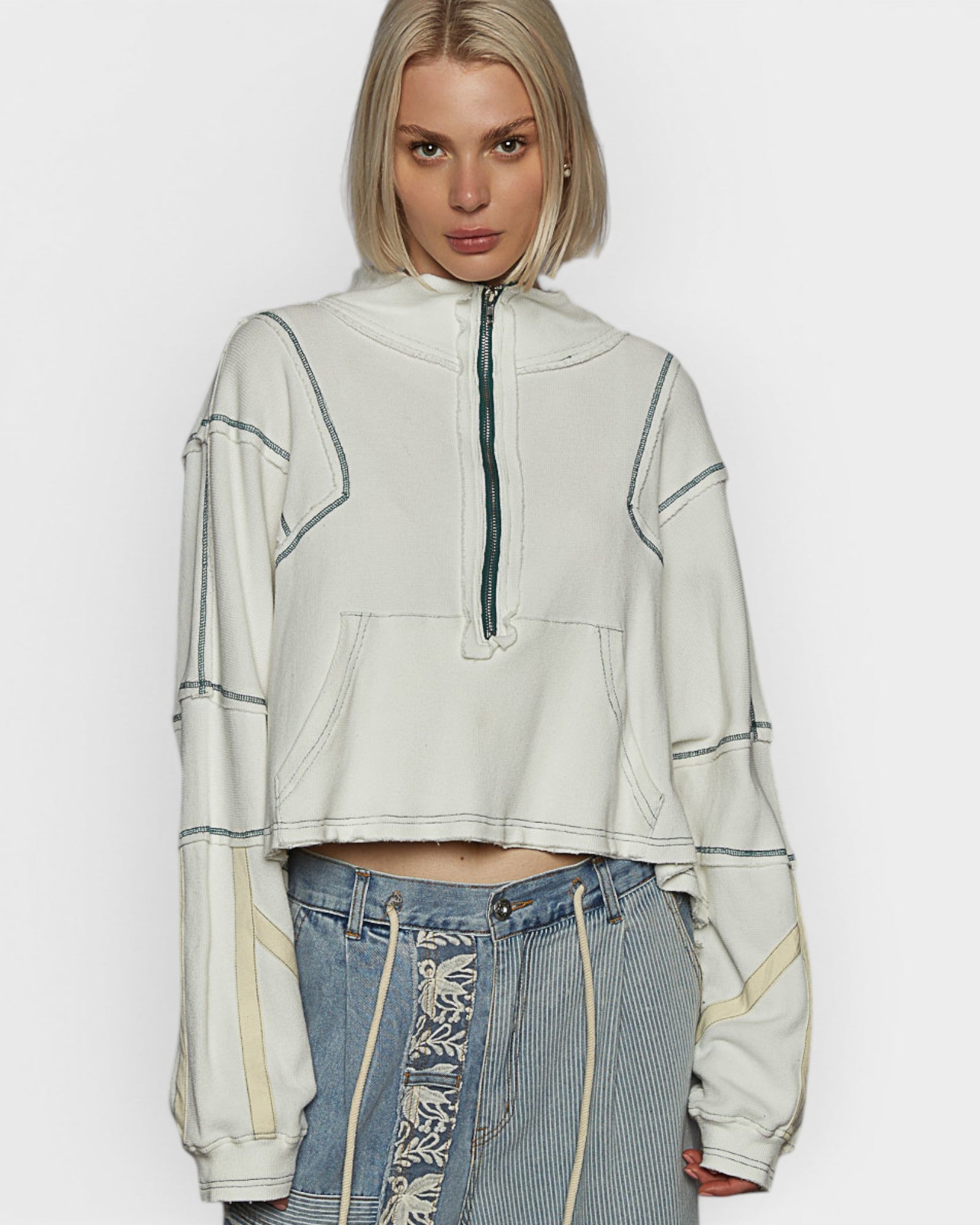 Ivory Half Zip Pullover