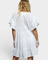 Ivory Cotton Tiered Flutter Sleeve Mini Dress