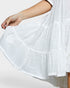 Ivory Cotton Tiered Flutter Sleeve Mini Dress