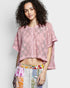 Dusty Rose Crochet Mesh Crop Top