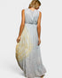 Light Gray Metallic Stripe Maxi Dress