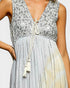 Light Gray Metallic Stripe Maxi Dress