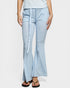 Light blue checkered pants with a belt worn by a person on a white background