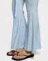 Light blue checkered pants with a white background