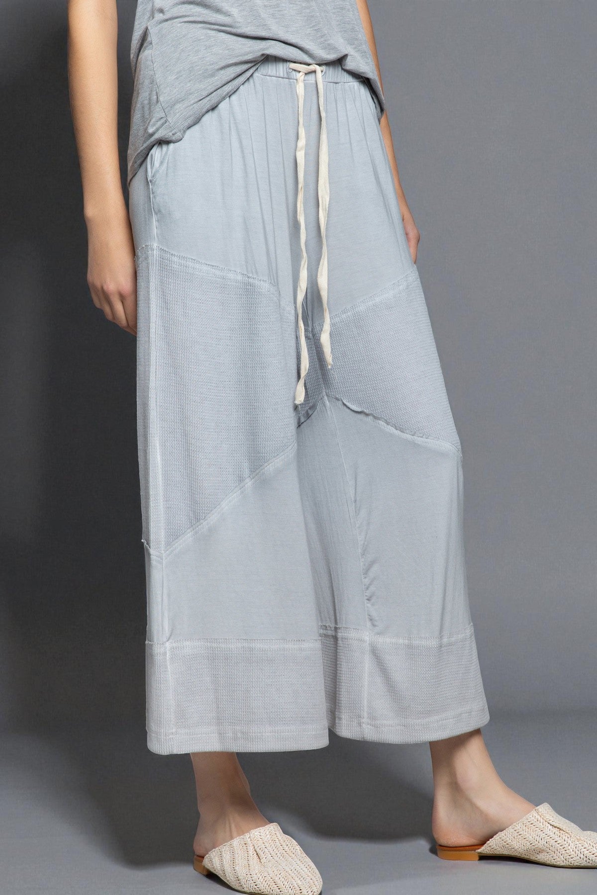 Mist Waffle Patch Drawstring Pants