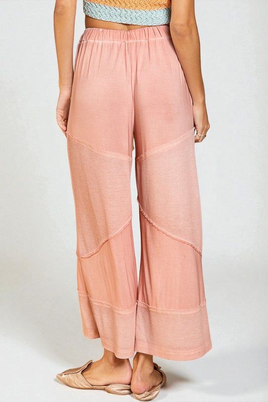 Rose Clay Waffle Patch Drawstring Pants