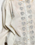 Pale Gray Embroidered Button-Front Blouse