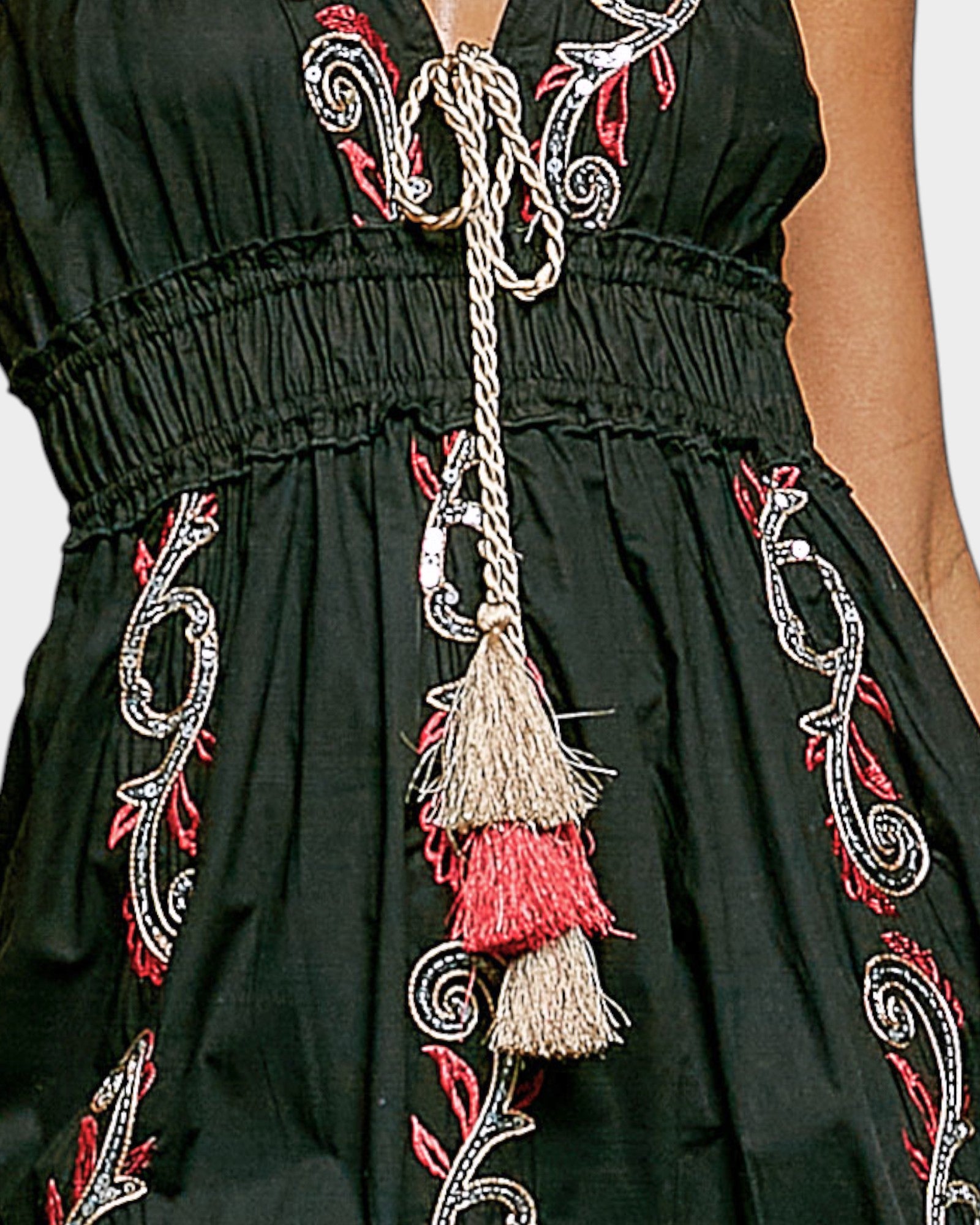 POL Black Embroidered Cotton Maxi Dress Beach Rose Co. POL Black Embroidered Cotton Maxi Dress Beach Rose Co.