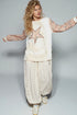 Cream Floral Star Patch Thermal Top