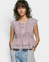 Pink Embroidered Peplum Top