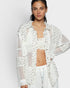 Ivory Floral Cotton Button-Up Shirt