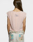 Blush Floral Lace Stripe Cap Sleeve Top