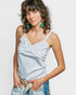 Powder Blue Floral Lace Trim Cami Top