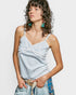 Powder Blue Floral Lace Trim Cami Top