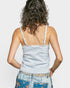 Powder Blue Floral Lace Trim Cami Top