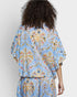 Light Blue Floral Flutter Sleeve Top