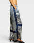 Floral and striped wide-leg pants on a white background