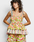 Lime Floral Tie-Strap Top