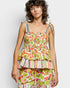 Lime Floral Tie-Strap Top