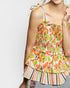 Lime Floral Tie-Strap Top