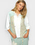 Sage Floral Patchwork Hooded Top
