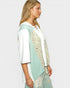 Sage Floral Patchwork Hooded Top