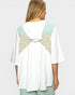 Sage Floral Patchwork Hooded Top