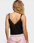 Black Lace Trim V-Neck Cami