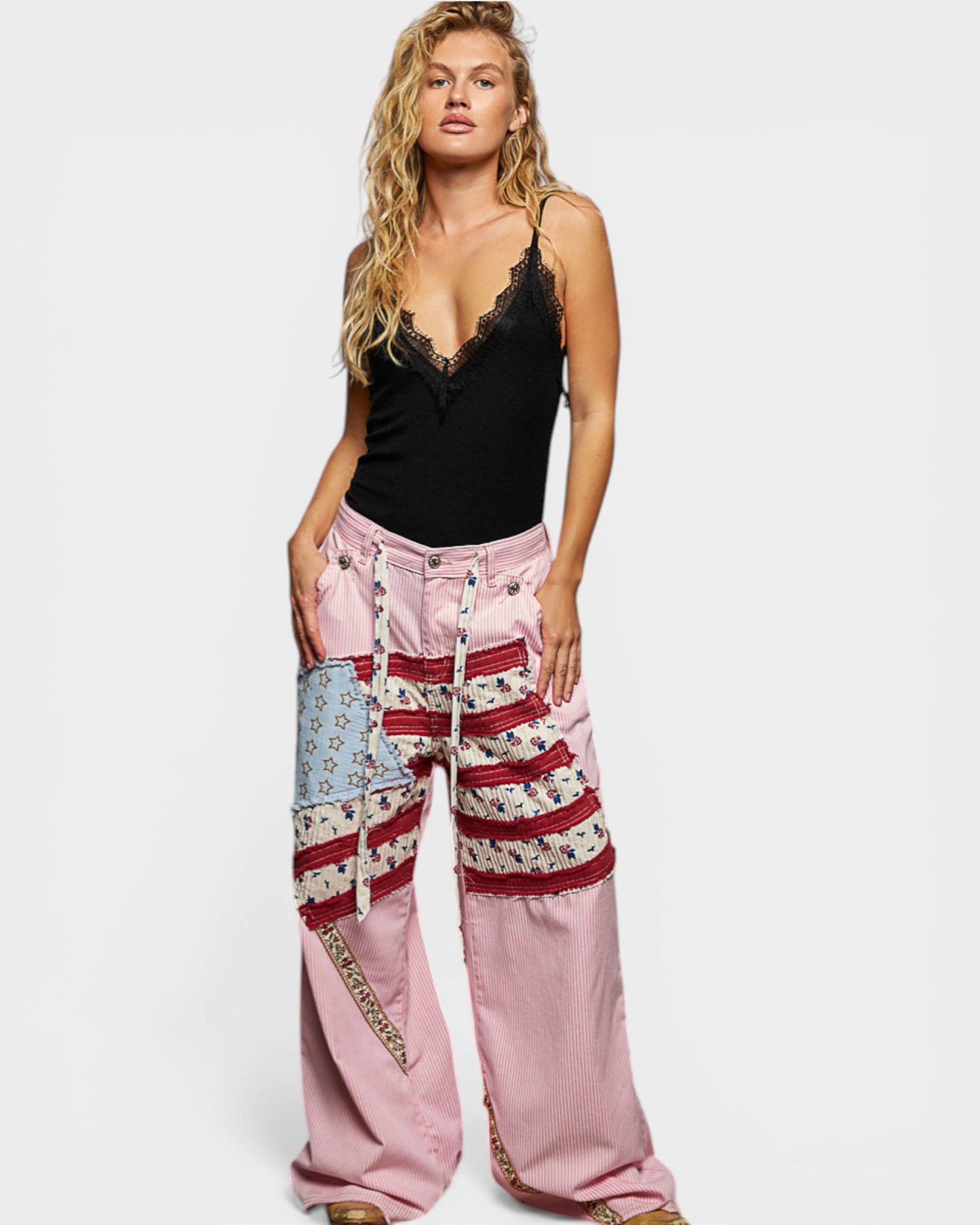 Black Lace Trim V-Neck Cami