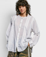 Ivory Ruffle Button Front Cotton Top
