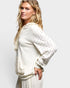 Natural Patchwork Hooded Pullover