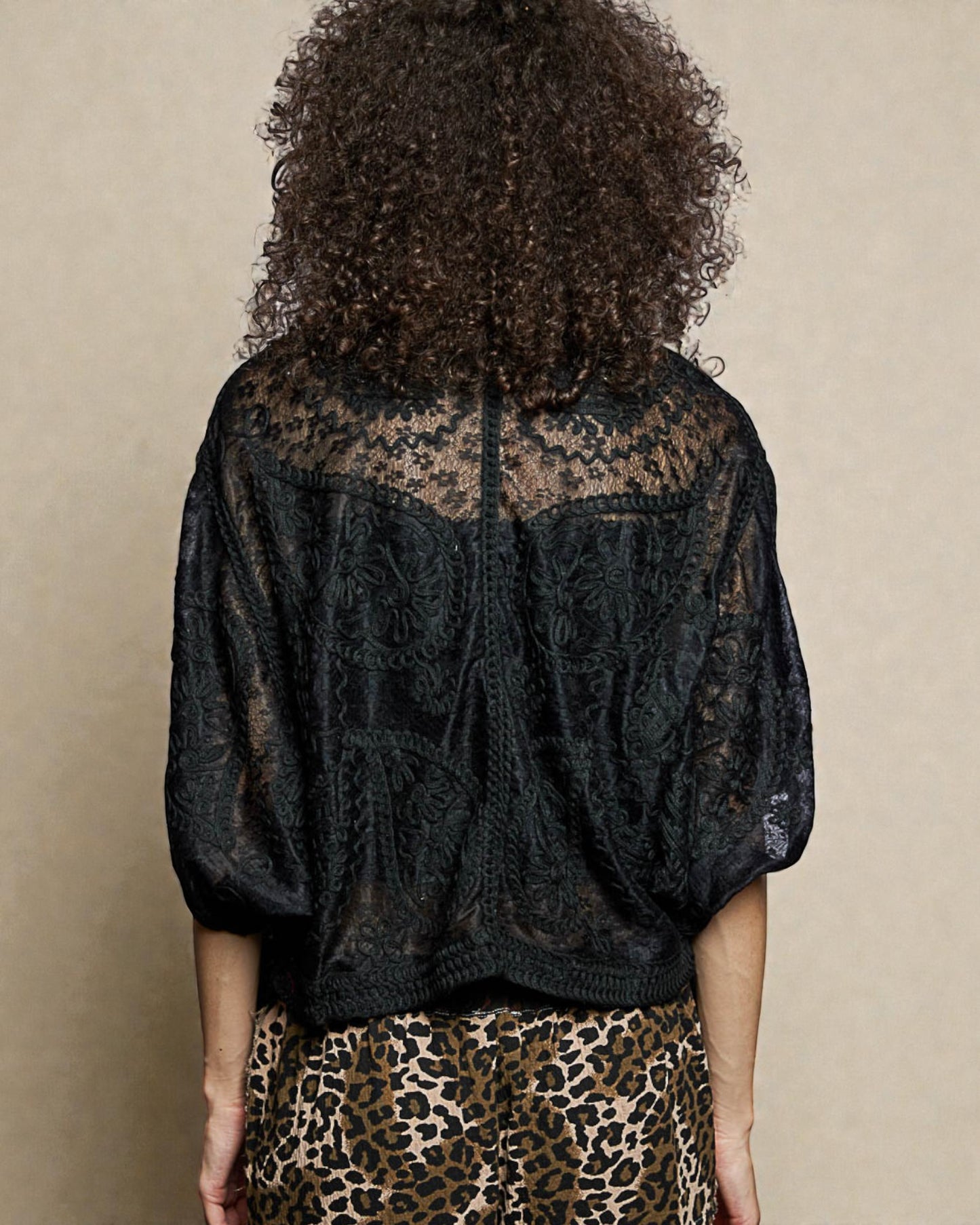 Black Lace Kimono Shrug