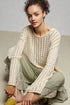 Creamy Ivory Lace Knit Long Sleeve Top
