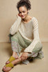 Creamy Ivory Lace Knit Long Sleeve Top