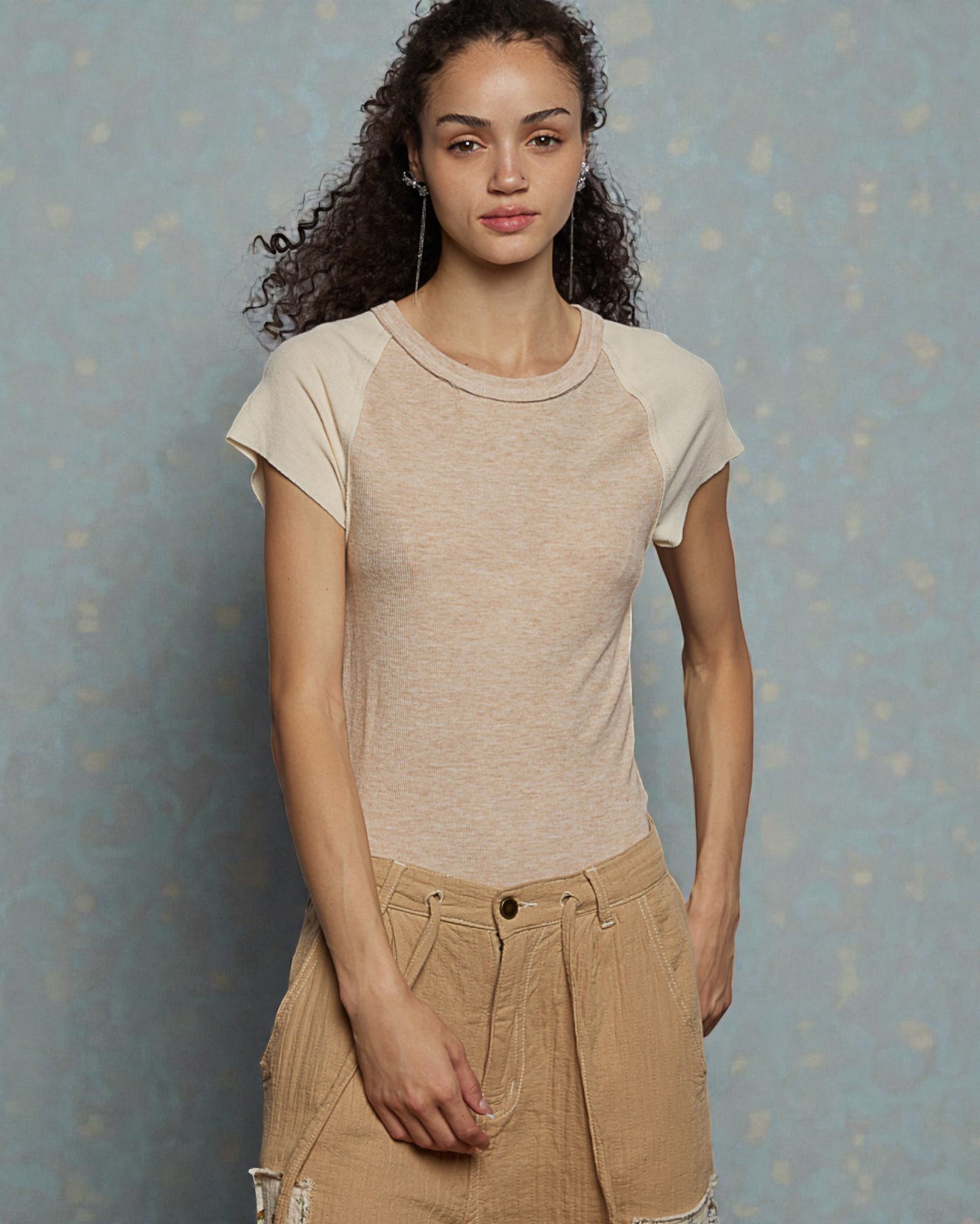 Oatmeal & Ivory Raglan Tee