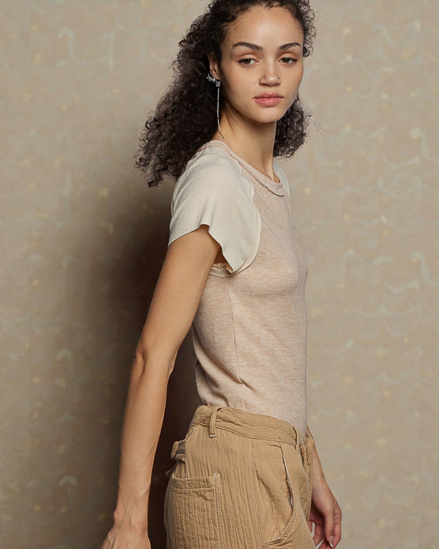 Oatmeal & Ivory Raglan Tee