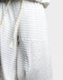 Textured fabric with a checkered pattern on a white background