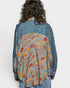 Blue Floral Stripe Button Front Shirt