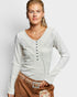 Ivory Lace Trim Henley Top