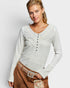 Ivory Lace Trim Henley Top