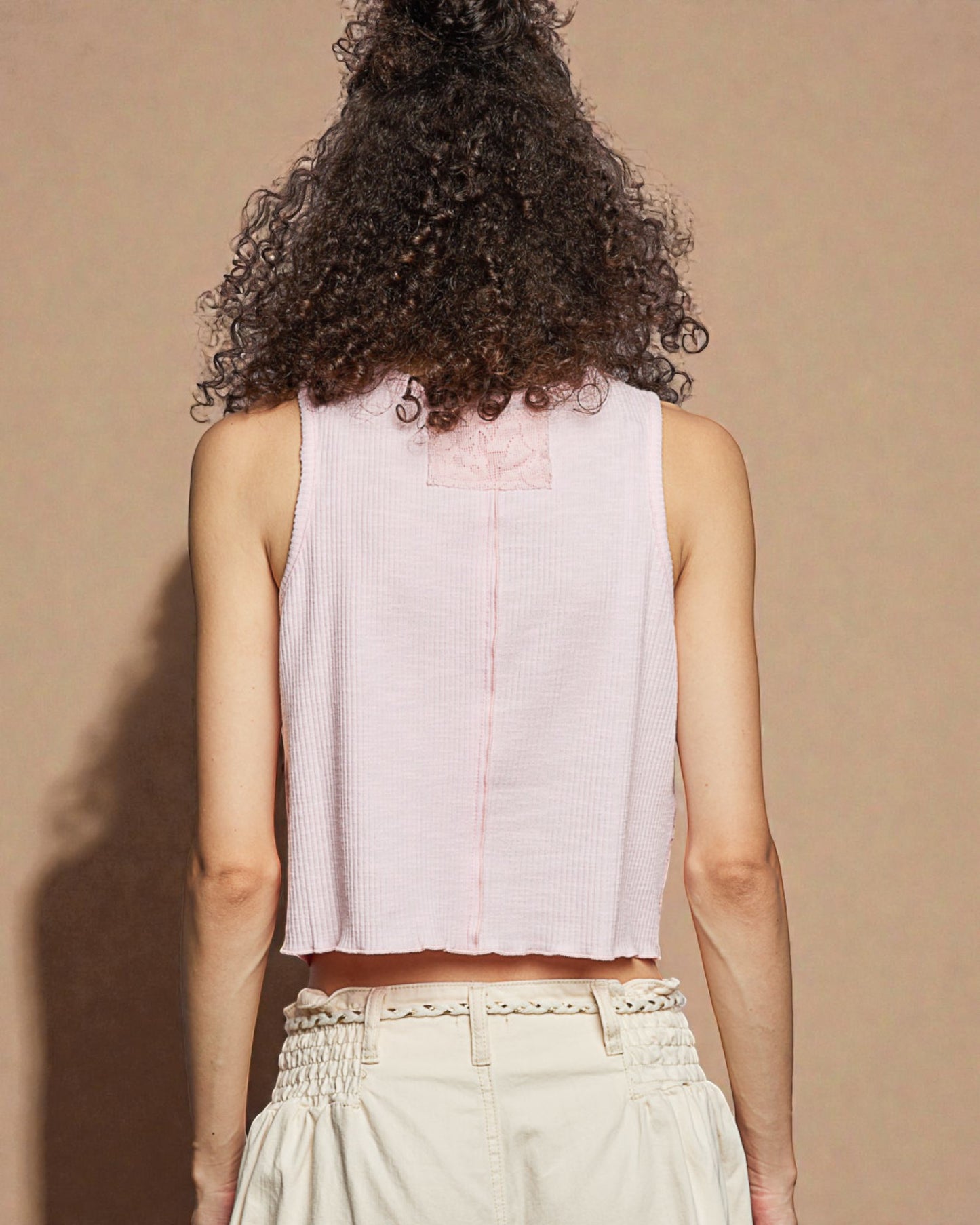Blush Patchwork Lace Tank