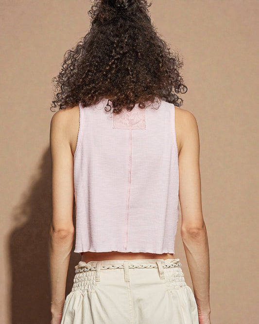 Blush Patchwork Lace Tank