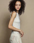Soft Ivory Lace Trim Sleeveless Tank