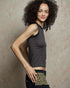 Charcoal Lace Trim Sleeveless Tank