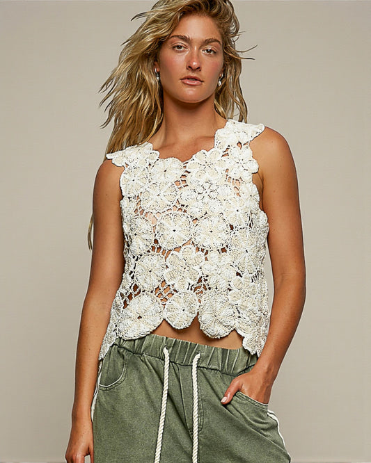 Ivory Crochet Lace Tank
