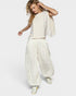 Ivory Lace Trim Open Back Top