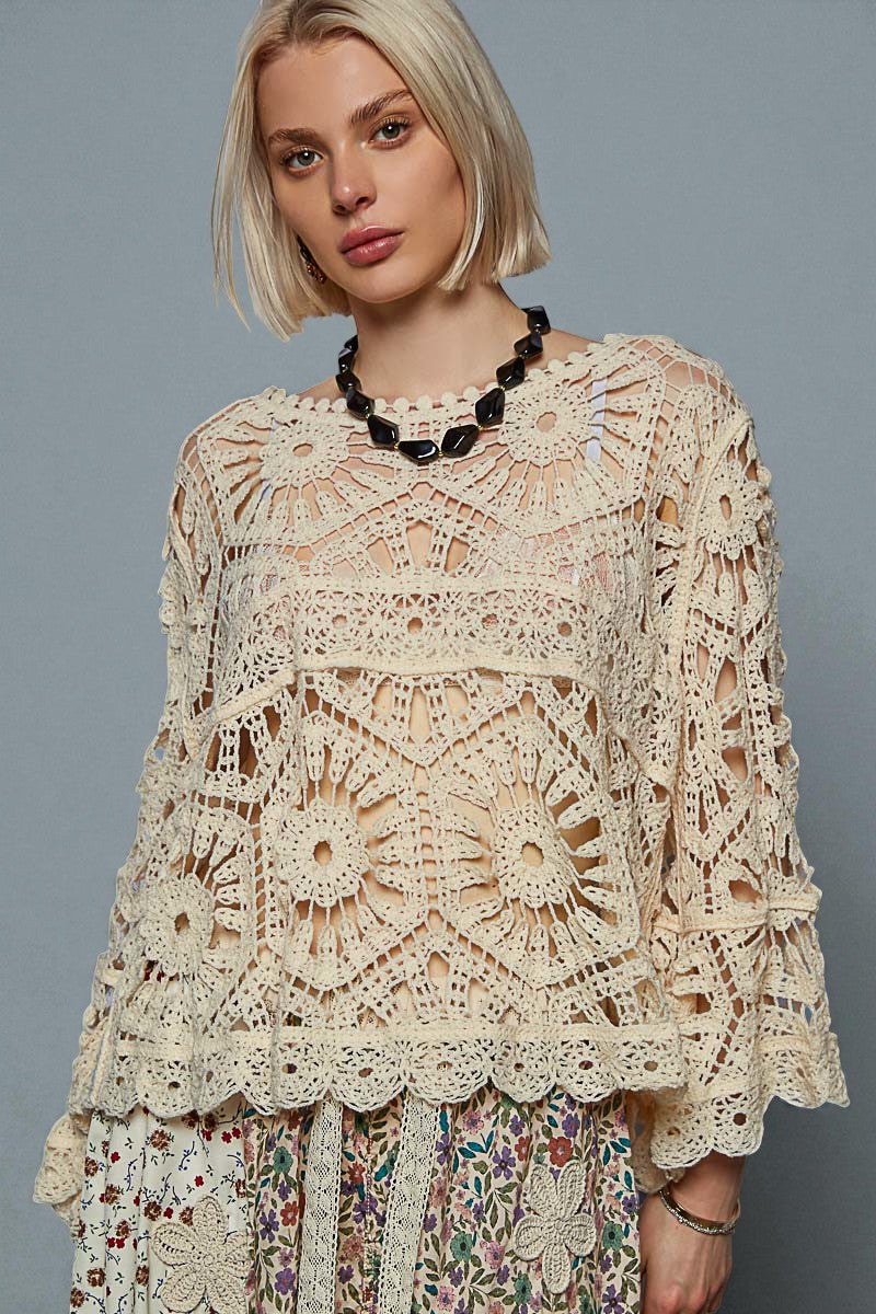 Ivory Crochet Lace Top