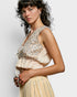 Coral Haze Tie Front Ruffle Crop Top