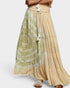 Coral Haze Metallic Stripe Tiered Maxi Skirt